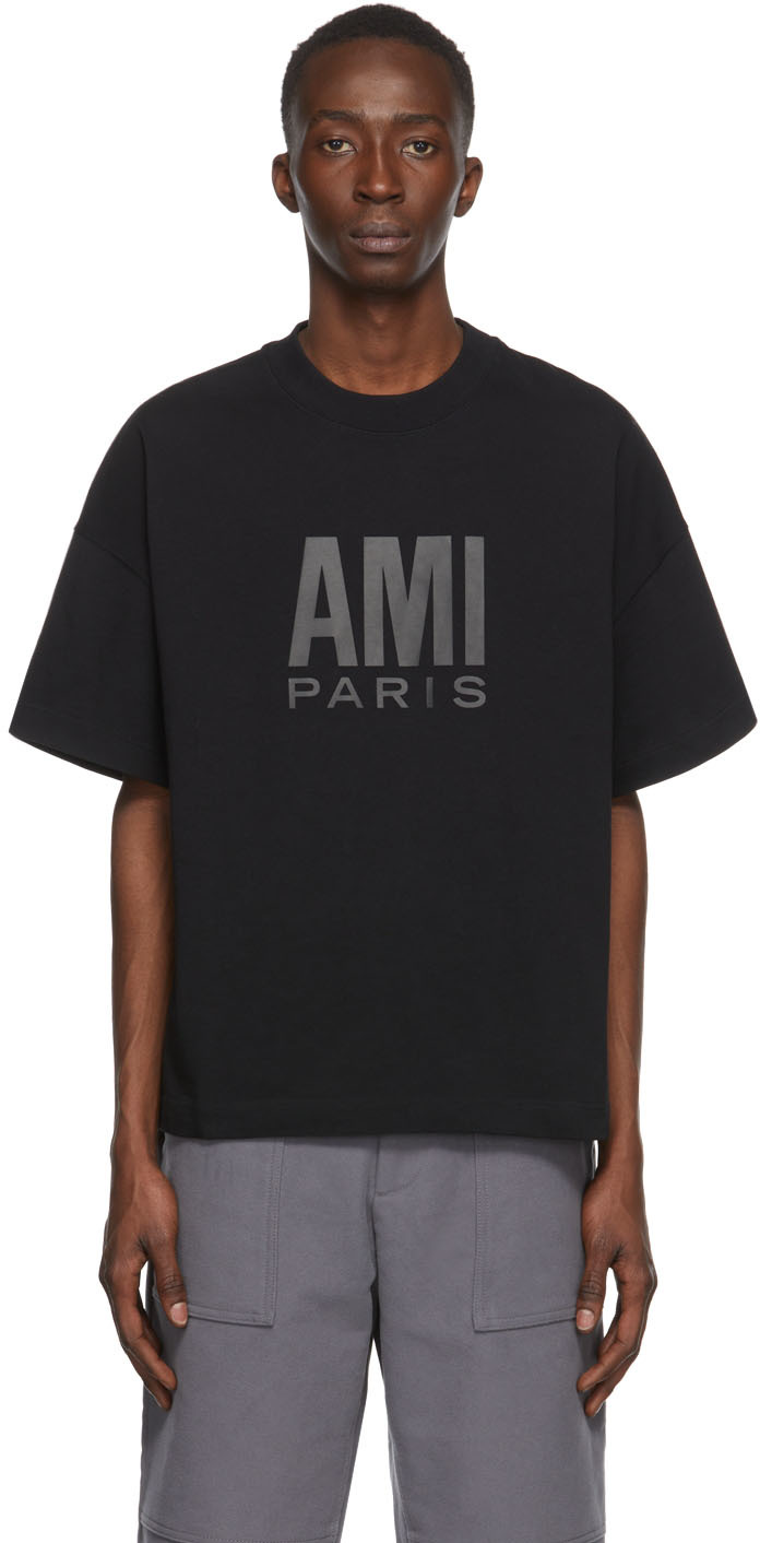 Black Ami de Cœur T-Shirt by AMI Alexandre Mattiussi on Sale