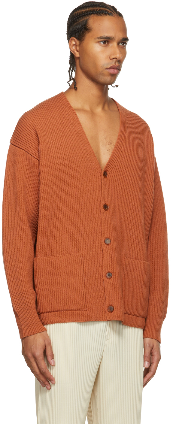 AURALEE Orange Wool Big Cardigan | Smart Closet