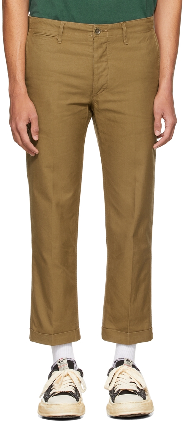Tan High Water Chino Trousers by Visvim on Sale