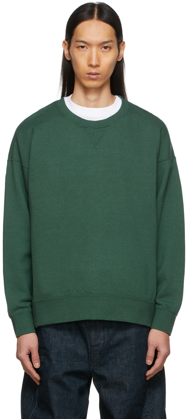SSENSE Men Clothing Sweaters Sweatshirts Green Cotton Sweatshirt 