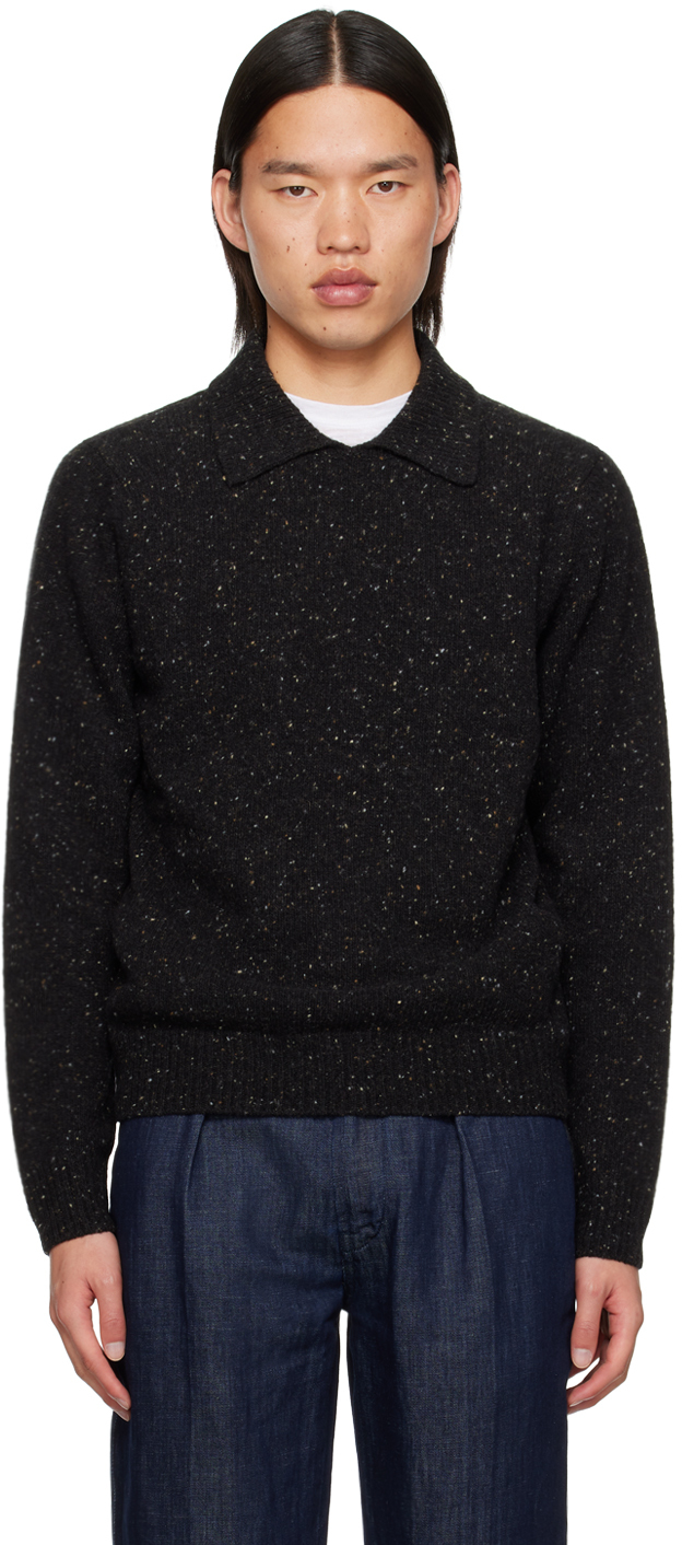Black Integral Collar Sweater