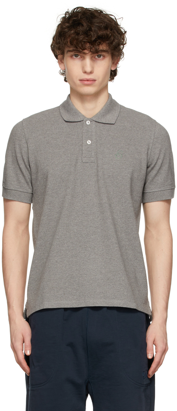 grey pique polo