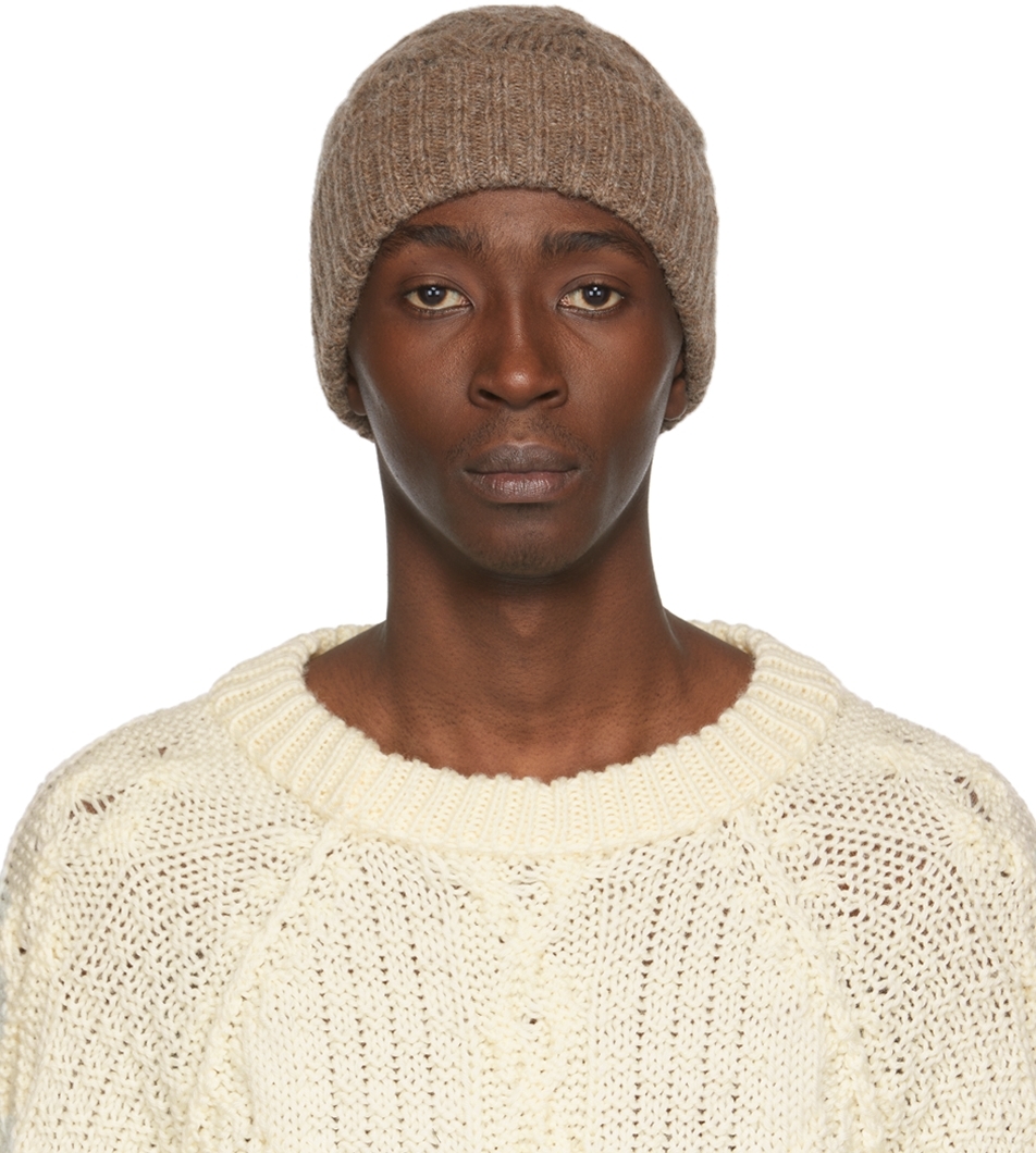 Brown Alpaca Beanie by Séfr on Sale