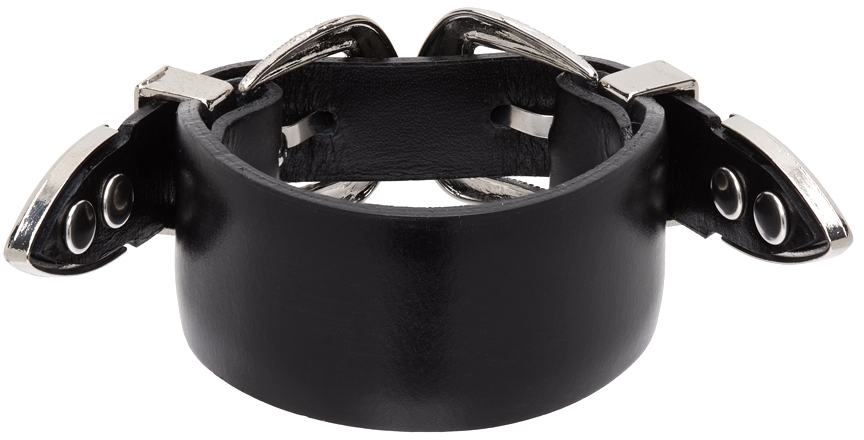 Toga Pulla Black Double Buckle Bangle Bracelet | Smart Closet