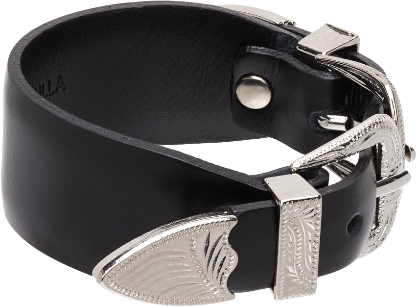 Toga Pulla Black Double Buckle Bangle Bracelet | Smart Closet