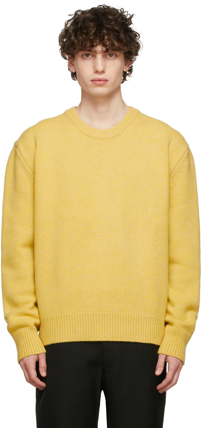 System: Yellow Wool Knit Crewneck | SSENSE Canada