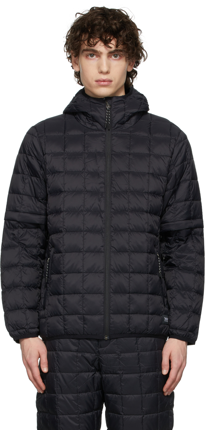 Detachable Sleeve Nylon Puffer Jacket in Black - Men