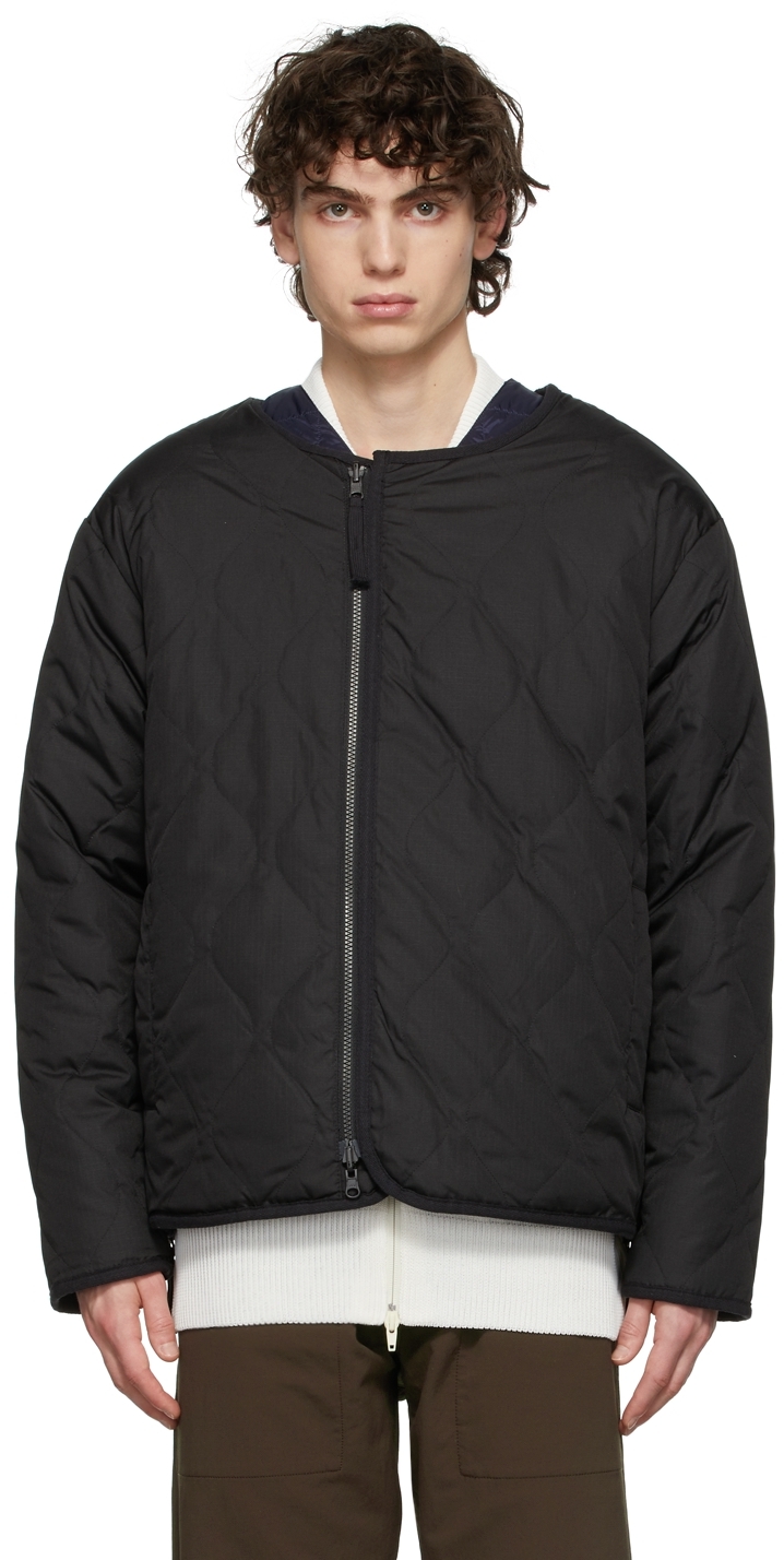 Black Military Down Jacket by TAION on Sale