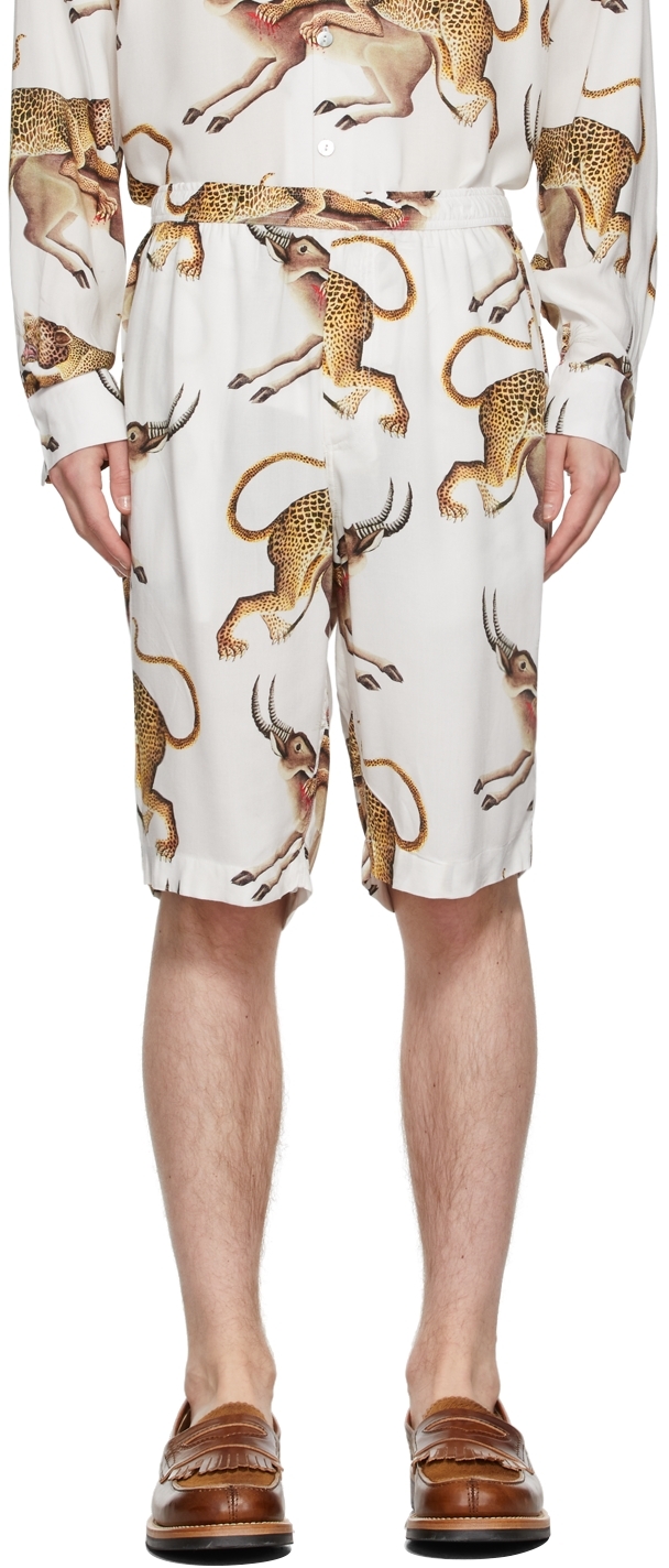 White Leopard Board Shorts