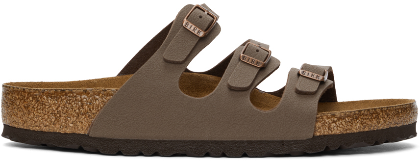 Birkenstock Brown Birkibuc Soft Footbed Florida Sandals - 53881