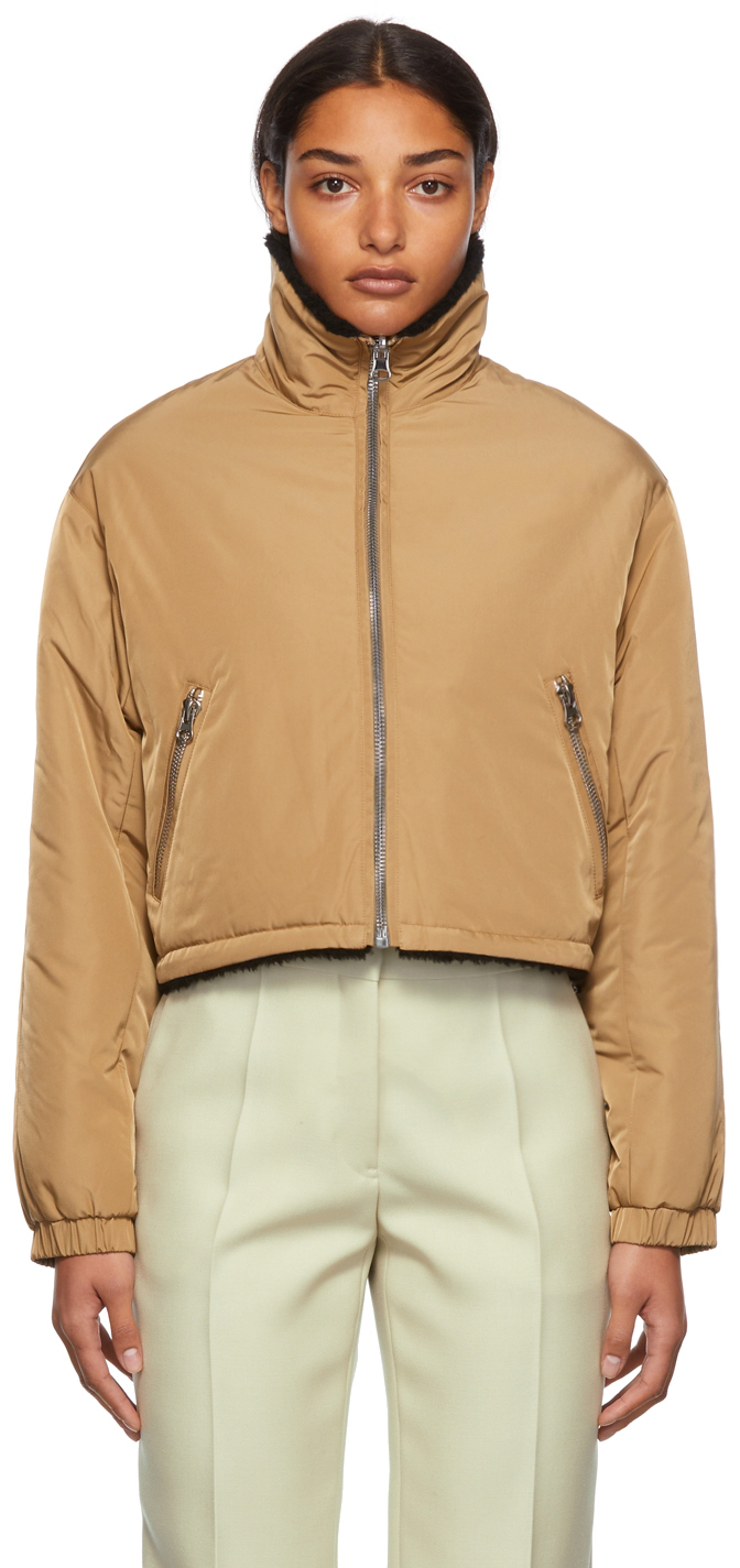 ontwerper Piepen haar Reversible Black & Brown Wool Fleece Short Jacket by Yves Salomon - Meteo  on Sale