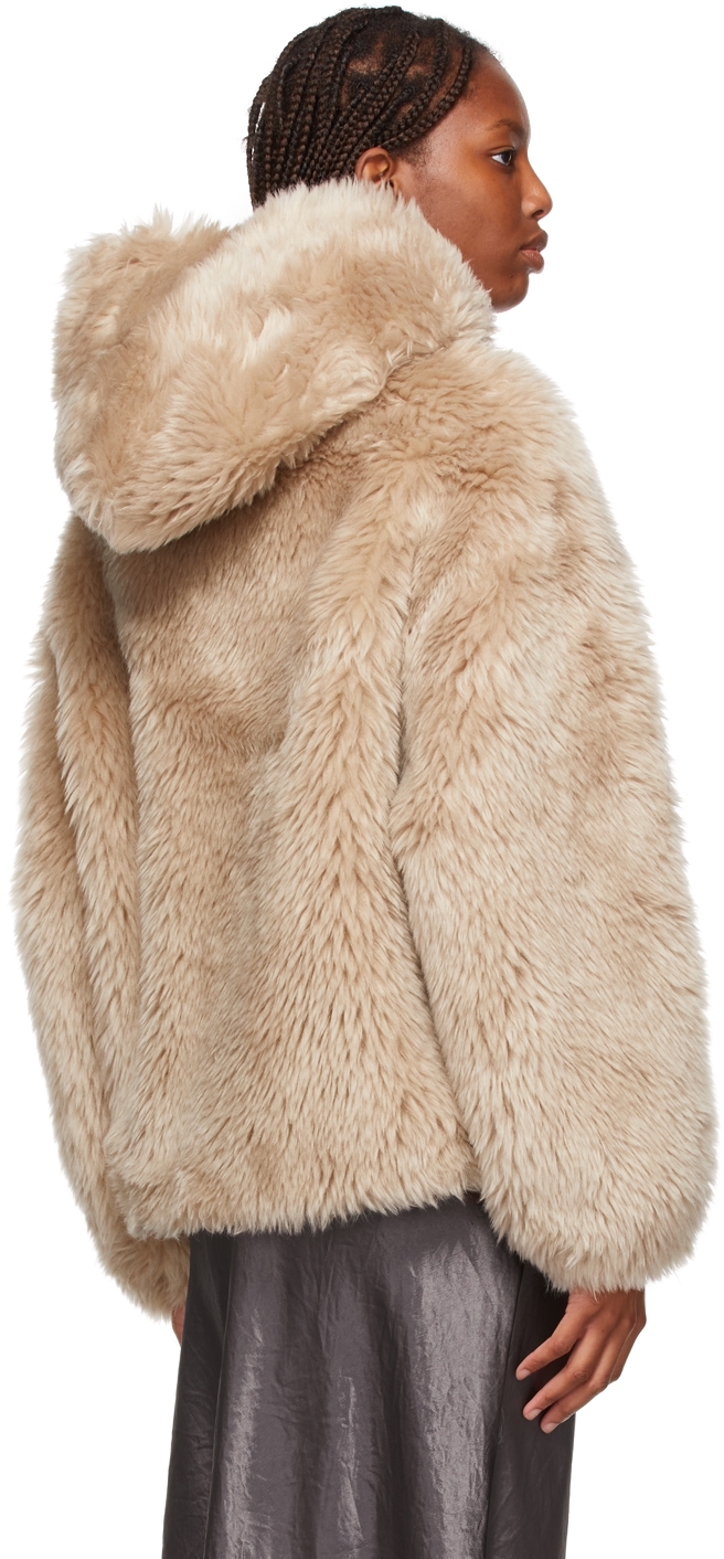 Yves Salomon - Meteo Beige Wool Hooded Jacket | Smart Closet