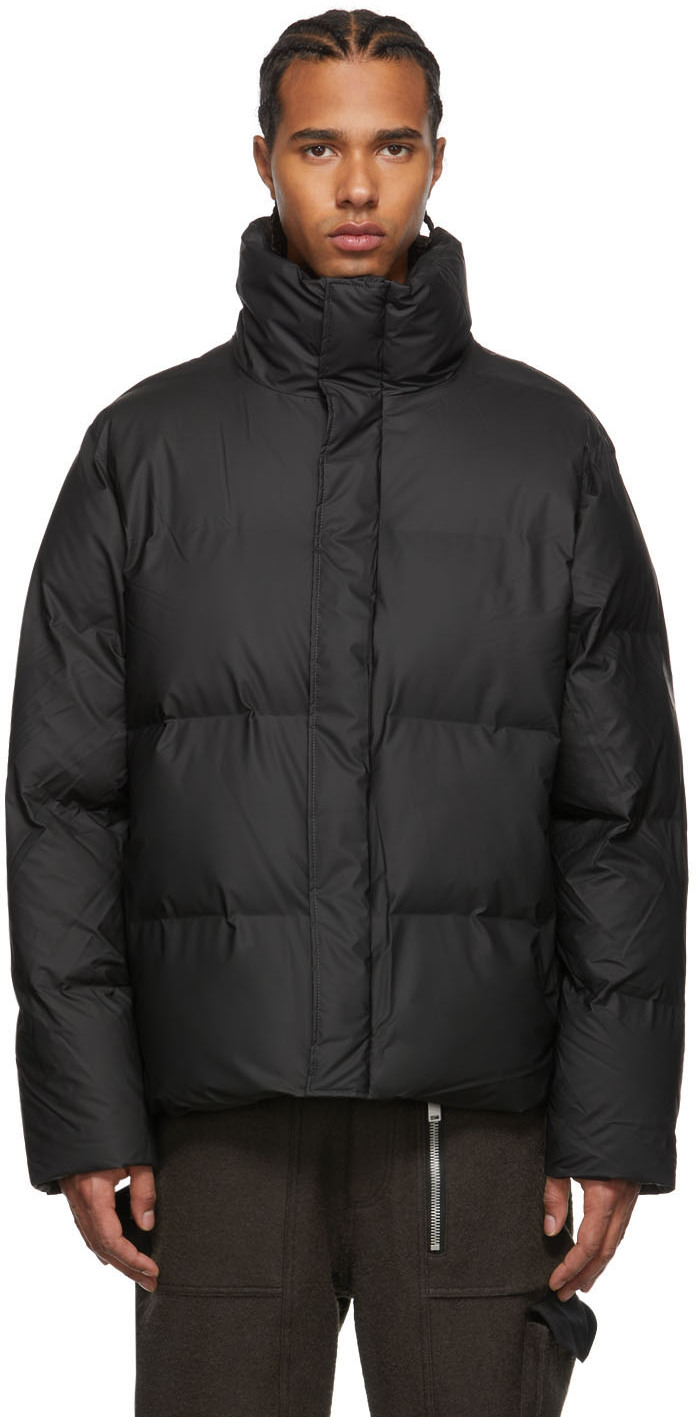 rains boxy puffer jacket black