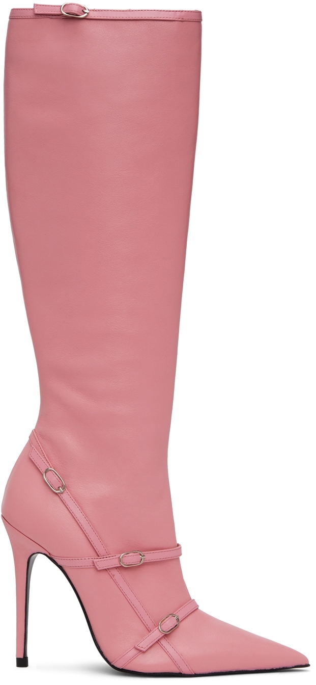 Abra Pink High Belt Boots