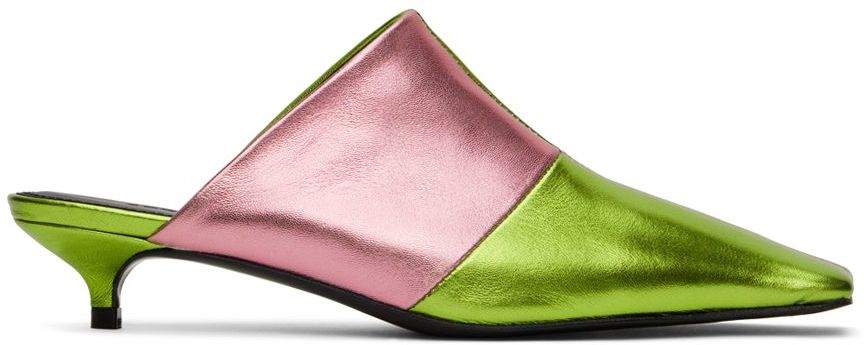 Abra Green & Pink Lord Mules