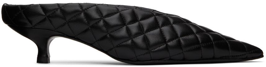 Abra Black Quilted Mules