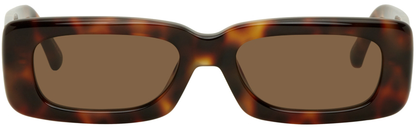 The Attico Tortoiseshell Linda Farrow Edition Mini Marfa Sunglasses