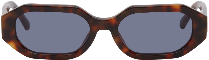 The Attico Tortoiseshell Linda Farrow Edition Irene Hexagonal Sunglasses