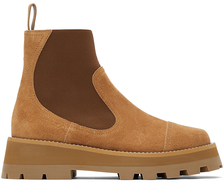 Jimmy Choo Tan Suede Clayton Boots