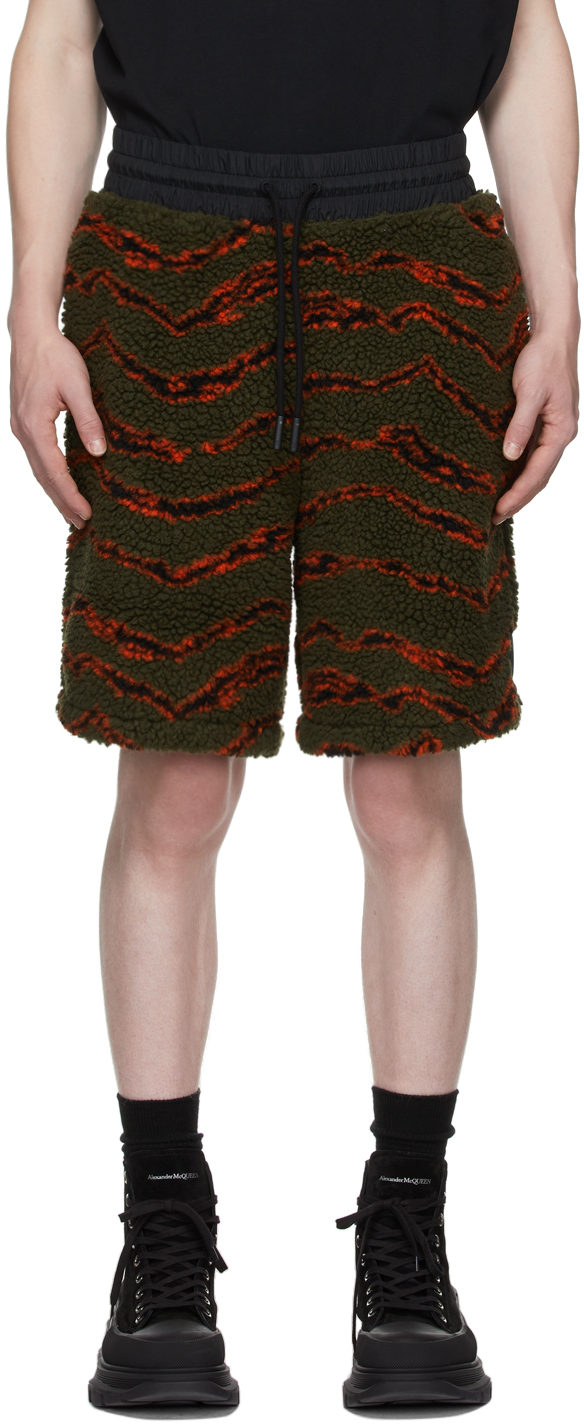 Green & Orange Camo Pile Basketball Shorts