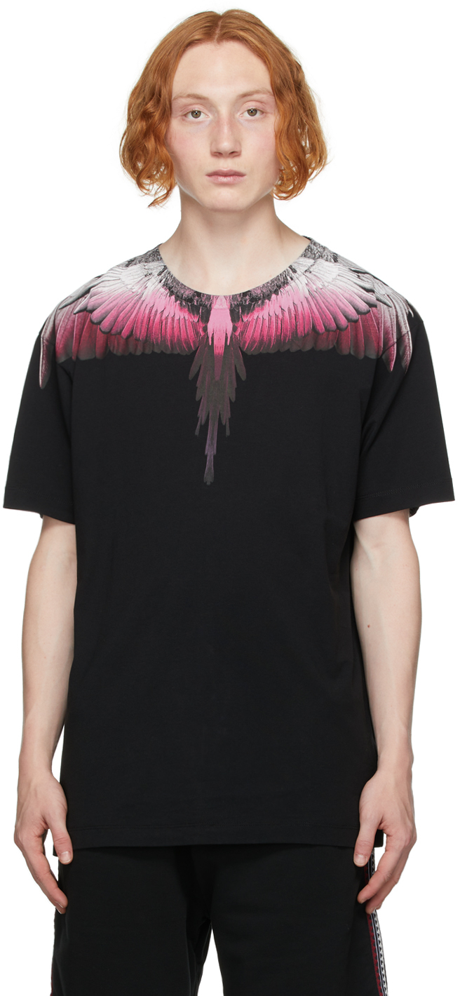 & Pink Wings T-Shirt by Marcelo Burlon County Milan on Sale