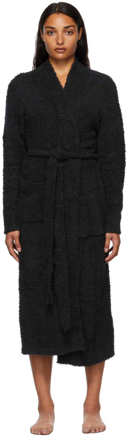 Black Cozy Knit Robe Ssense Donna Abbigliamento Abbigliamento per la notte Accappatoi e vestaglie 