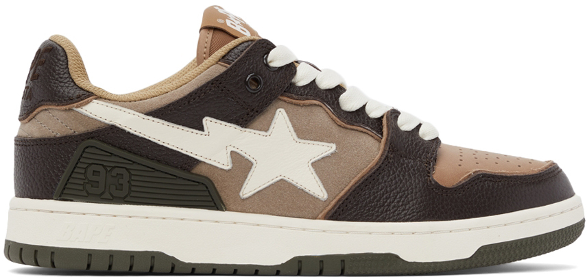 Bape Brown & Tan Sk8 Sta Sneakers In Beige | ModeSens