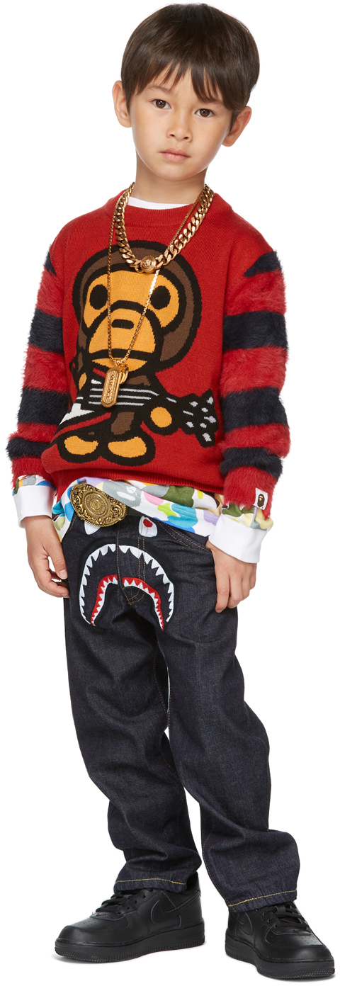 Kids Red Milo Baby Rock Sweater By Bape Ssense