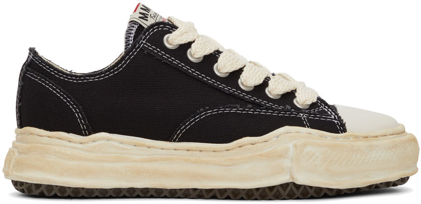 Miharayasuhiro: Black Over-Dyed OG Sole Peterson Sneakers | SSENSE Canada
