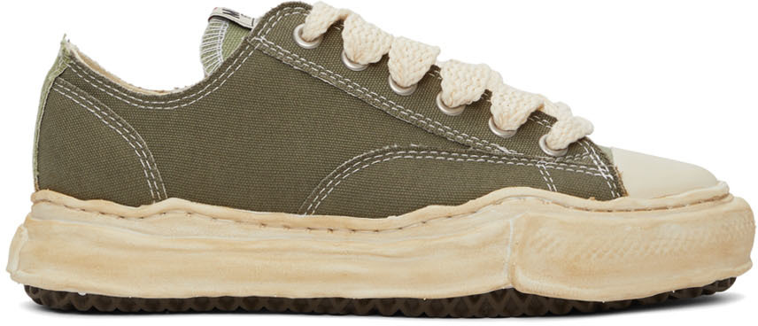 Miharayasuhiro Green Over-Dyed OG Sole Peterson Sneakers | Smart 