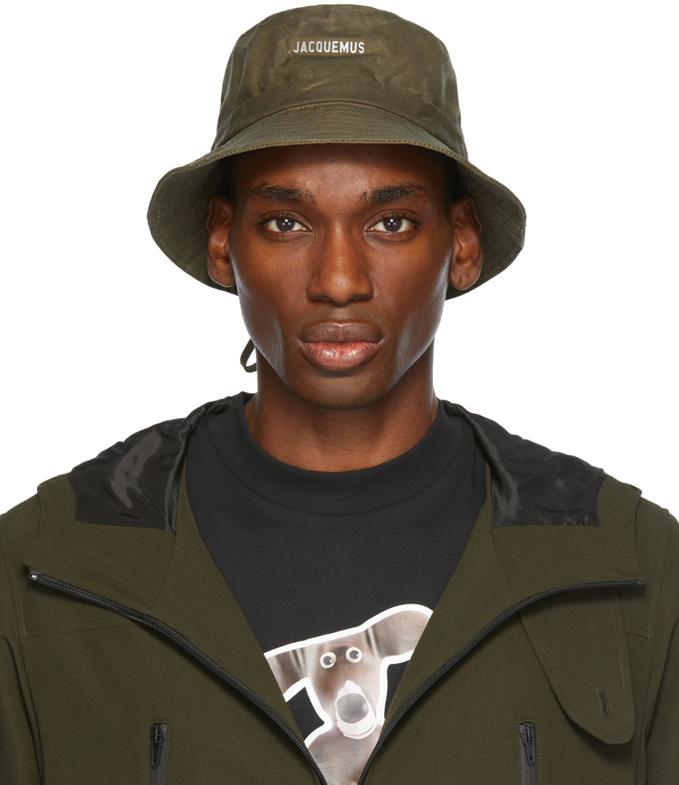 JACQUEMUS: Khaki La Montagne Coated 'Le Bob Gadjo' Bucket Hat | SSENSE ...