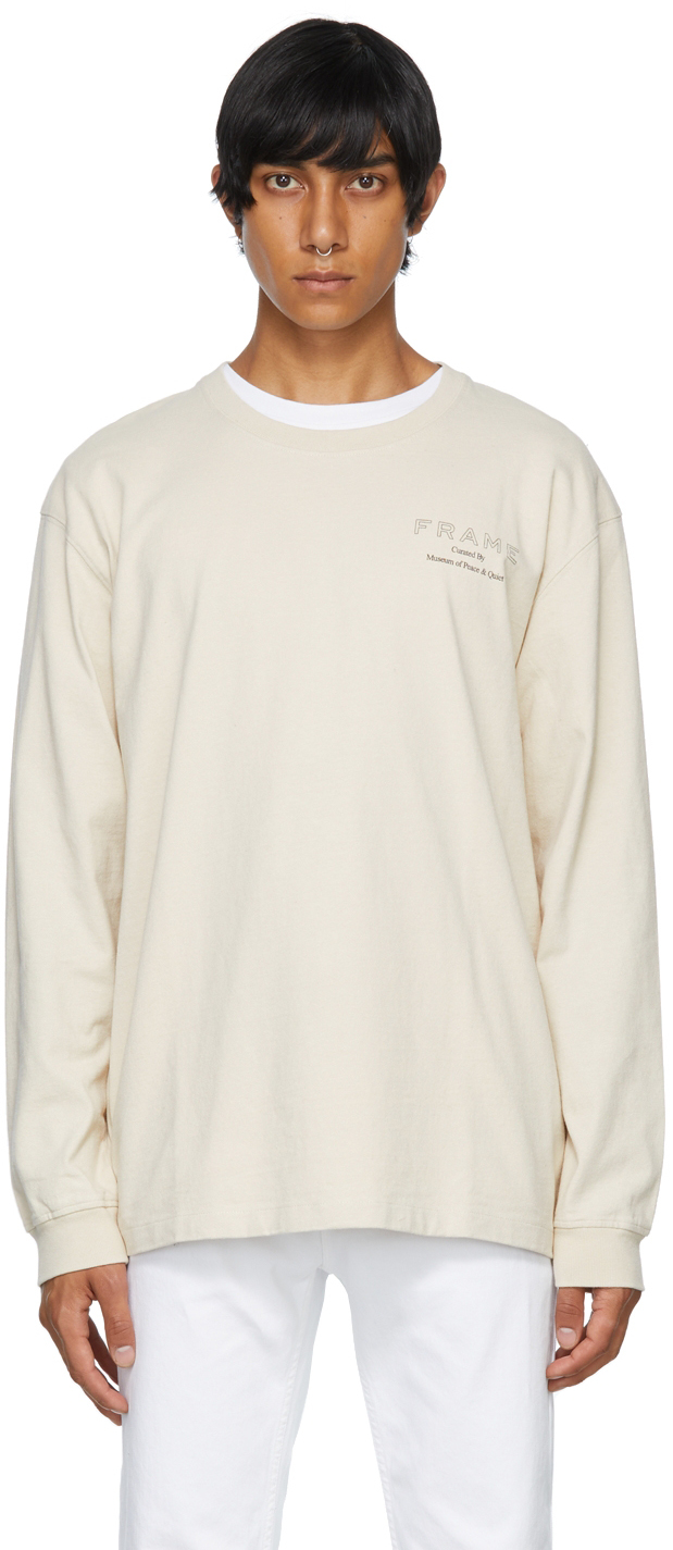 Museum of Peace & Quiet Beige Frame Edition Logo Long Sleeve T-Shirt
