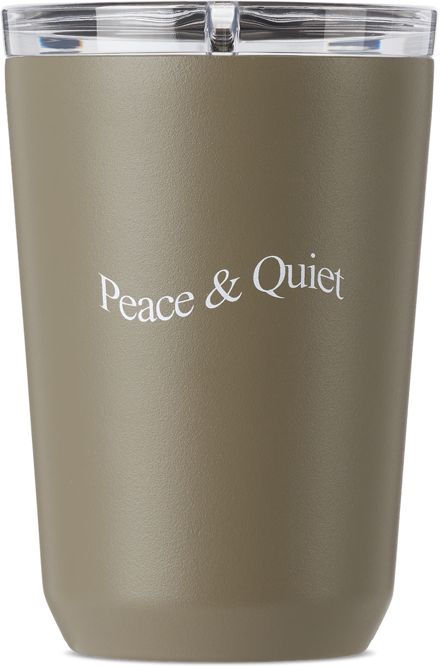 Museum Of Peace And Quiet Khaki To Go Tumbler Mug, 360 ml In Moss