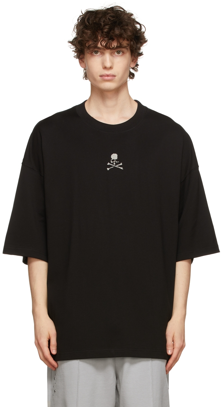 mastermind JAPAN: Black Boxy Glass-Beaded T-Shirt | SSENSE