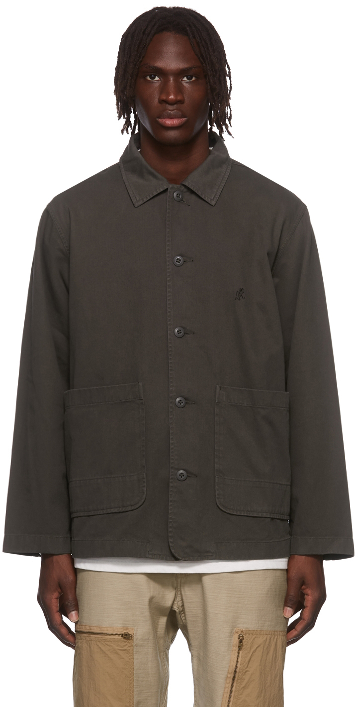 Grey Cotton Utility Jacket by Gramicci on Sale