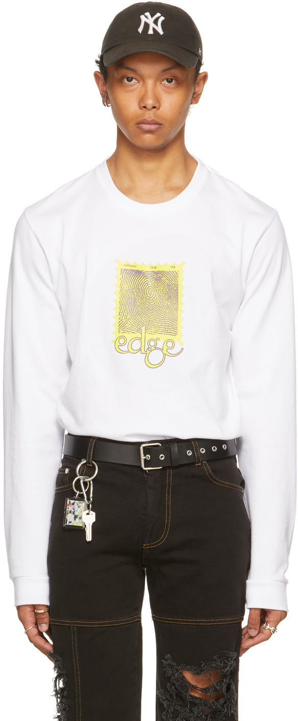 SSENSE WORKS SSENSE Exclusive White 'Postcards From The Edge' Long Sleeve T-Shirt