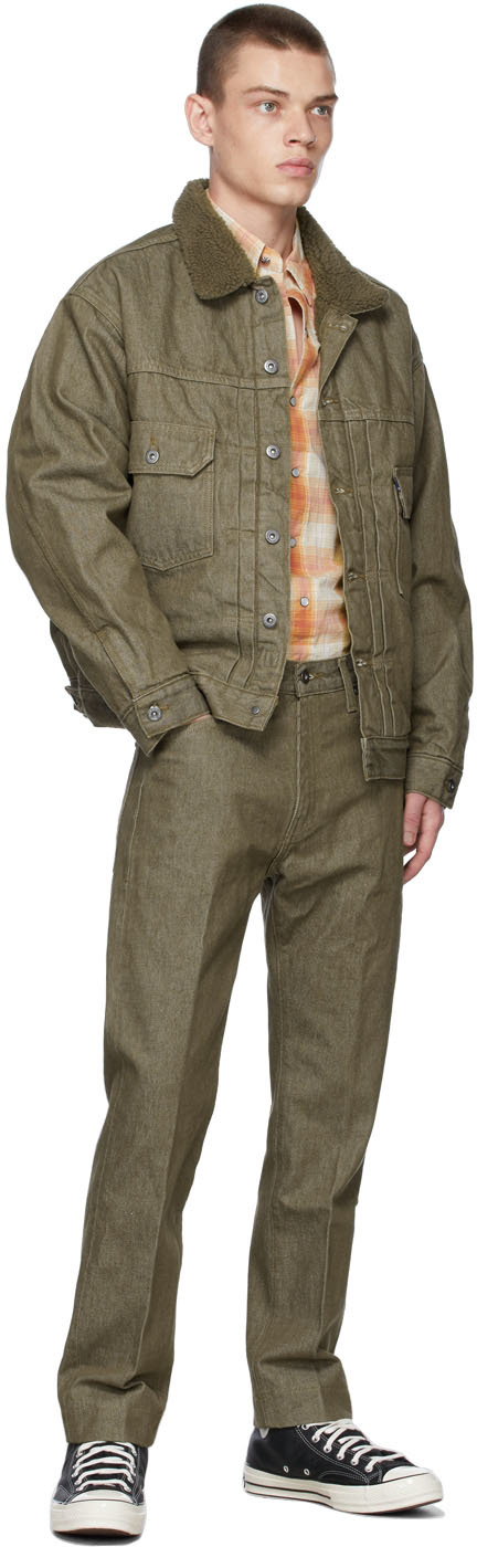 Levi's Made & Crafted カーキ オーバーサイズ Type II デニム トラッカー ジャケット