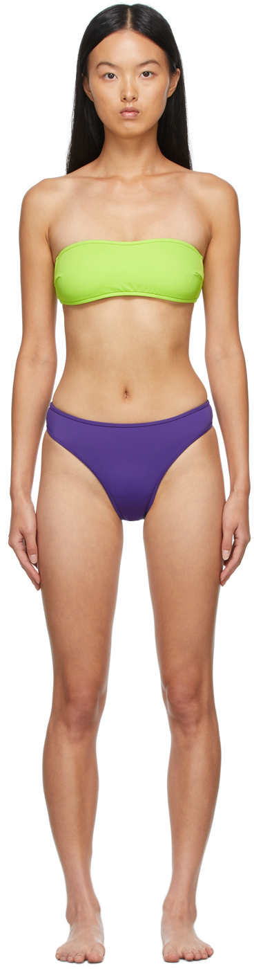 Nu Swim Green & Purple Edy & High-Cut Bikini
