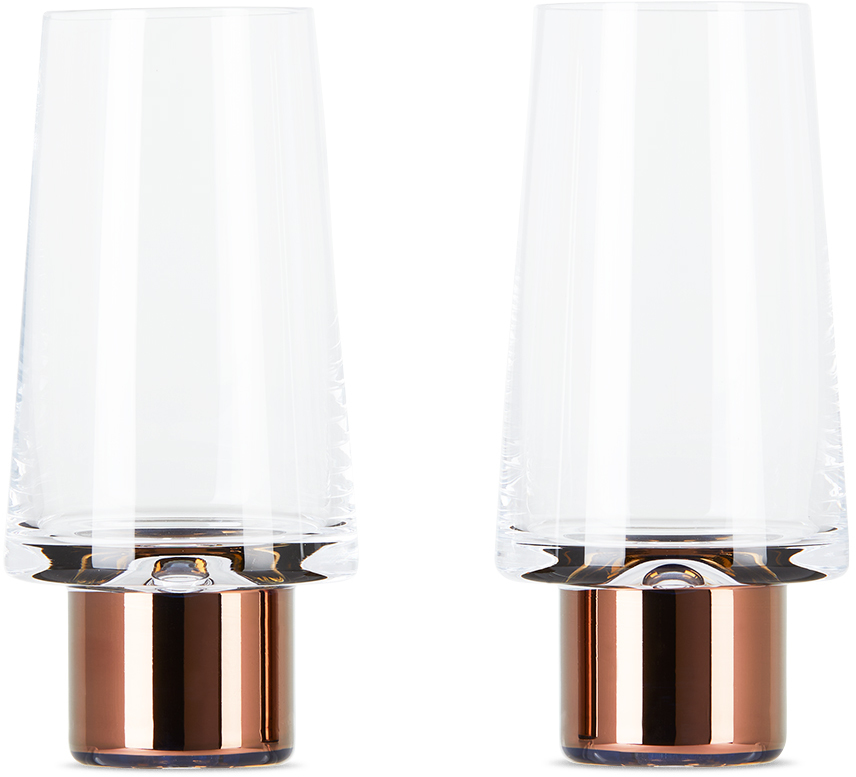 Tom Dixon Set Of 2 Copper Tank Highball Glasses In Tank