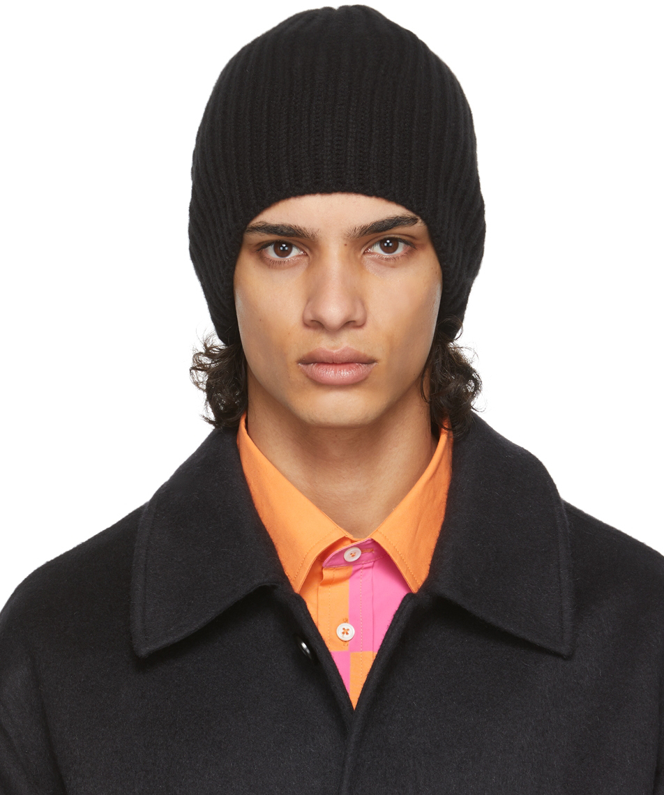 Loro Piana: Black Maglia Inglese Beanie | SSENSE UK