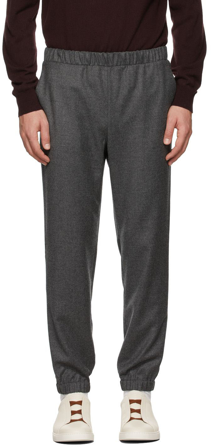 Piana: Grey Flannel Trousers SSENSE