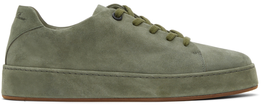 Green Suede Nuages Sneakers