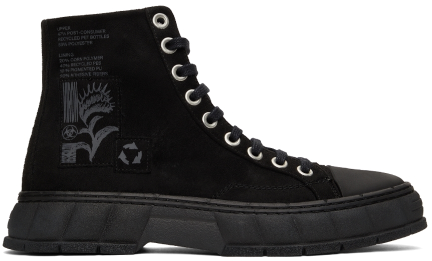 Virón: Black Recycled Canvas 1982 Sneakers | SSENSE