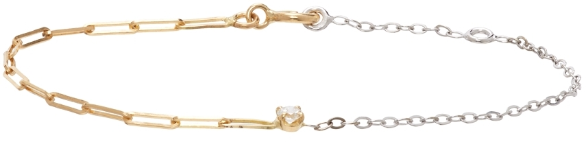 Yvonne Léon Gold & White Gold Solitaire Diamond Bracelet