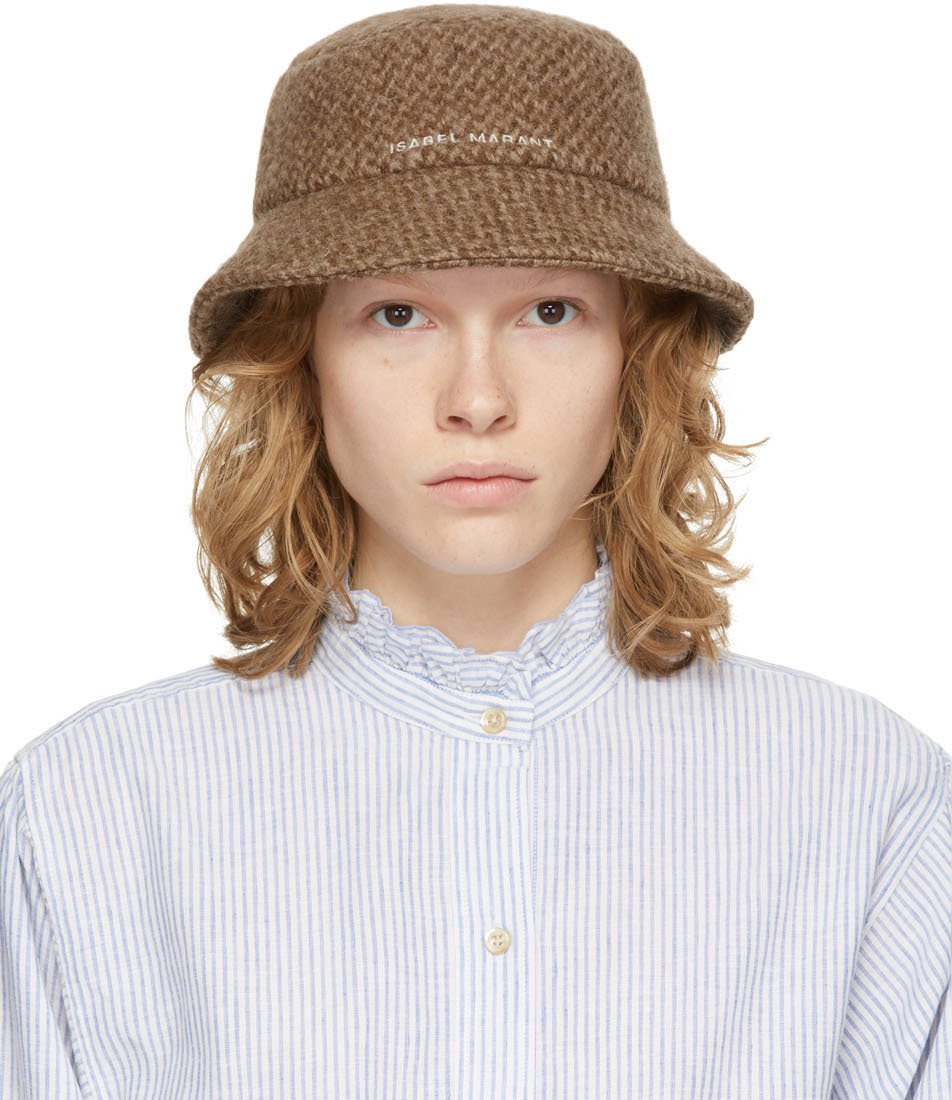 Isabel Marant Brown Wool Denji Bucket Hat