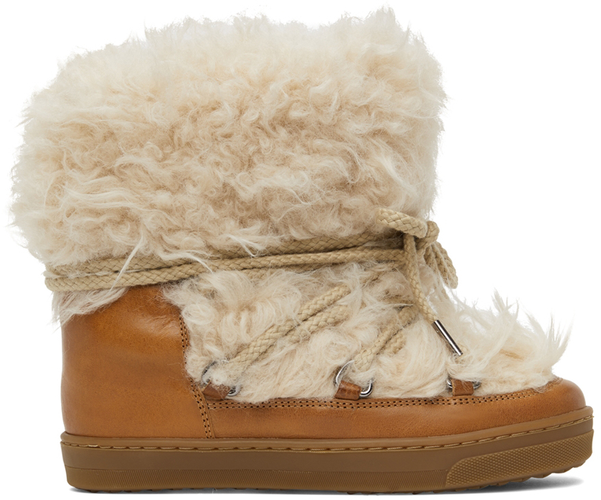 mock nitrogen fordom Brown Shearling Nowles Boots by Isabel Marant on Sale