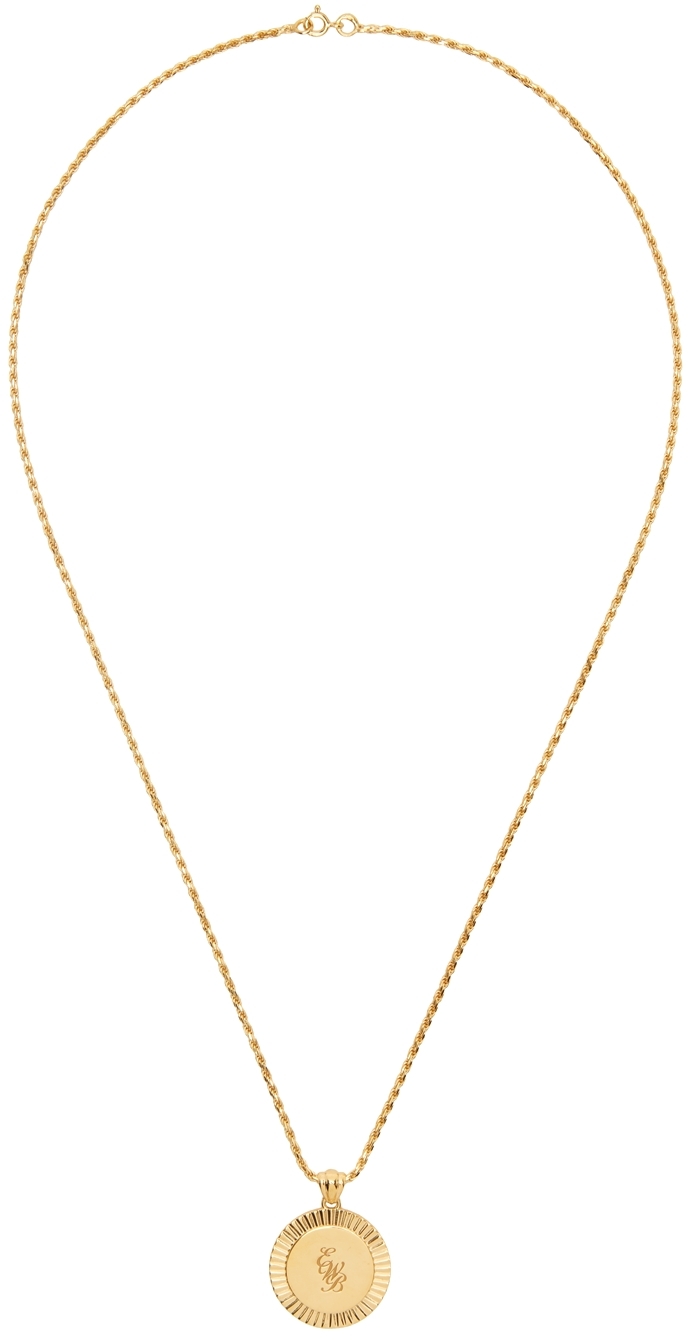 Ernest W. Baker Gold EWB Engraved Necklace | Smart Closet