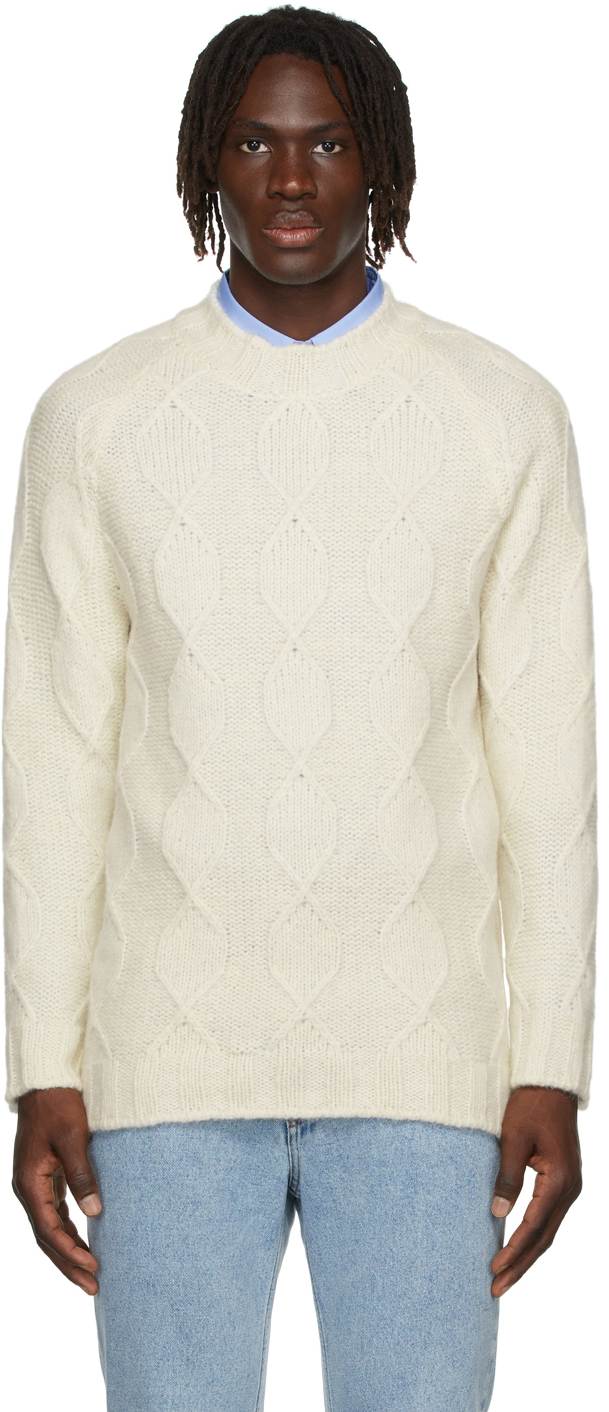 Ernest W. Baker Off-White Cable Knit Sweater