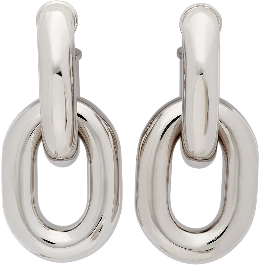 Silver XL Link Hoop Earrings by Paco Rabanne on Sale