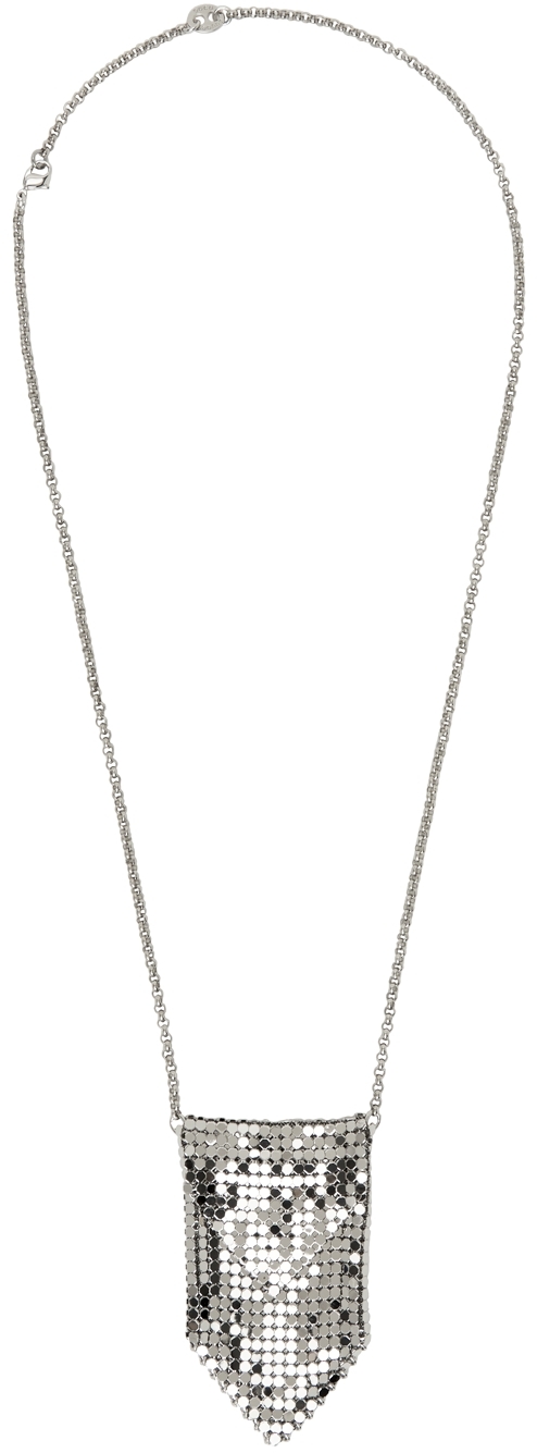 Paco Rabanne Silver Pixel Pendant Necklace
